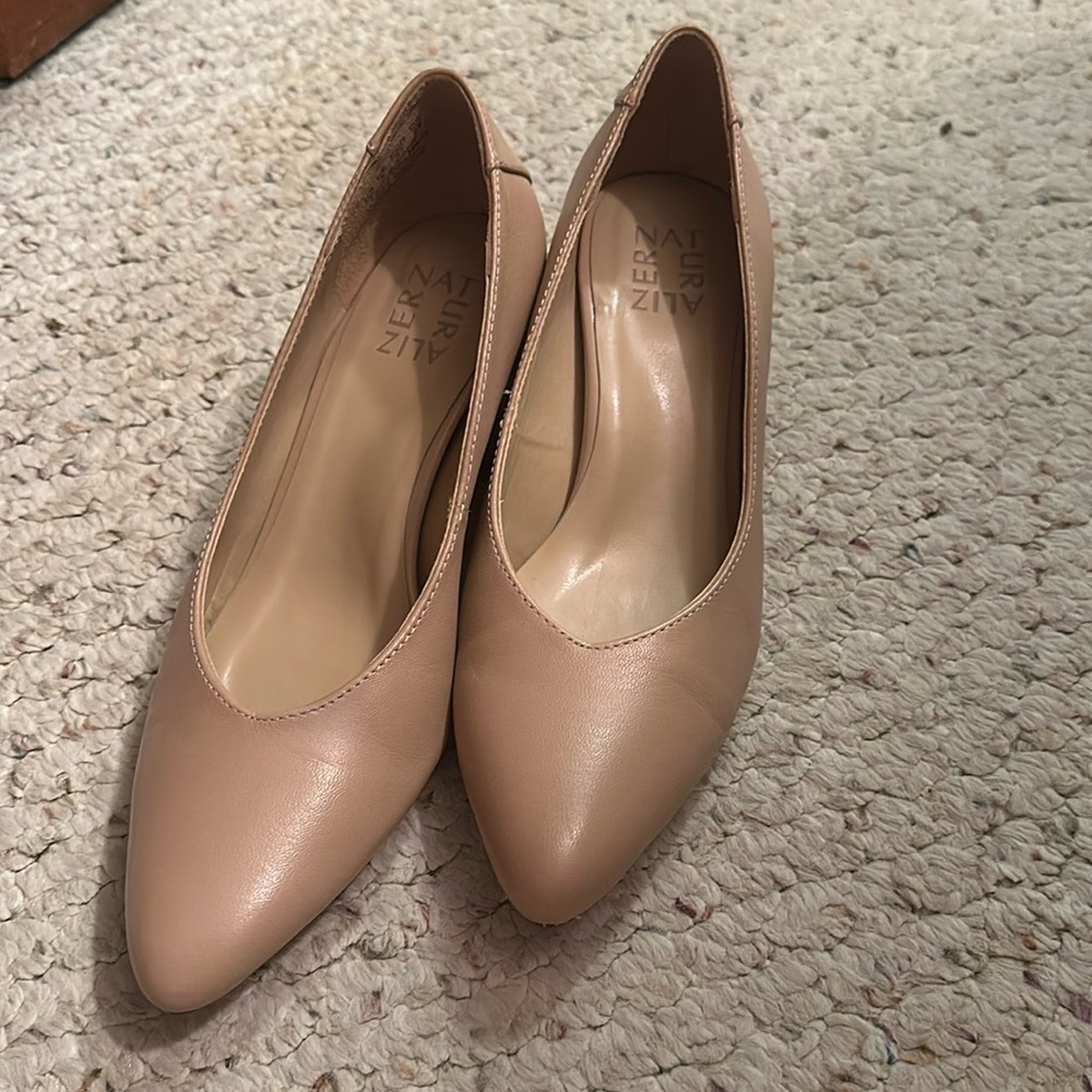 Naturalizer Block Heel Pumps Nude Tan new Women 7 Eu 37 24cm